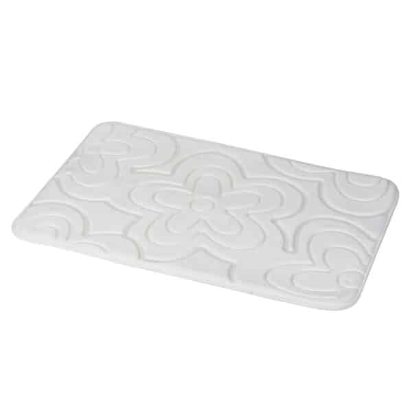 Memory Foam Clover Bath Mat - White