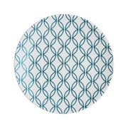 Porcelain Modern Deco Small Plate Blue Accent
