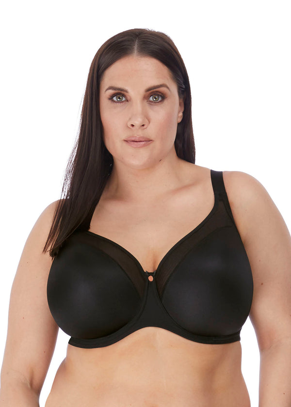 Smooth Underwire Moulded Non Padded Bra - Black