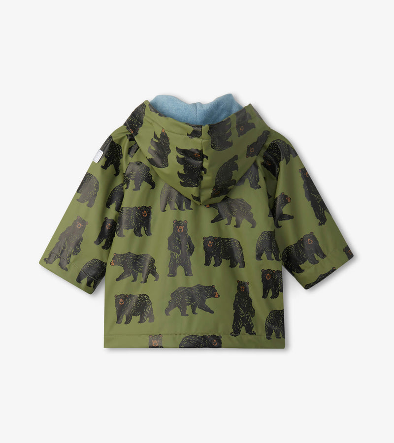 Wild Bears Baby Raincoat - Londen Green