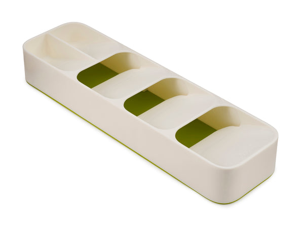 DrawerStore Compact Cutlery Organiser - White/Green