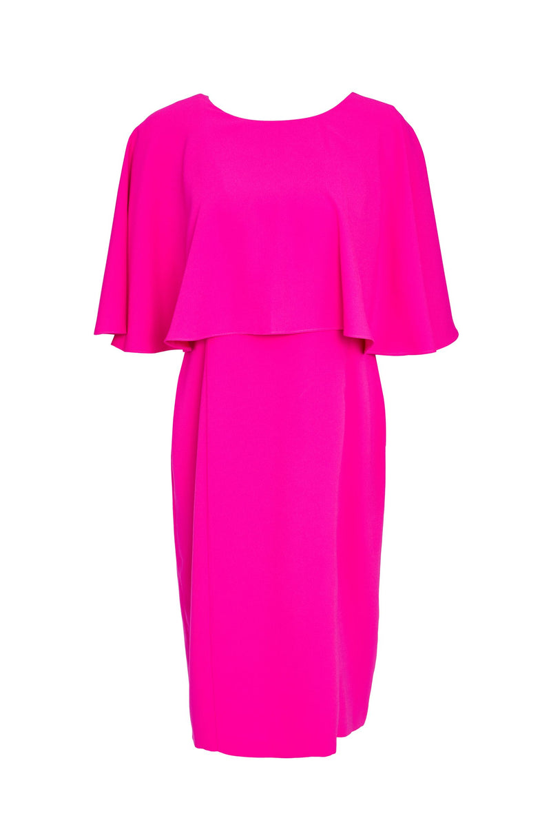 Shawl Effect Dress - Hot Pink