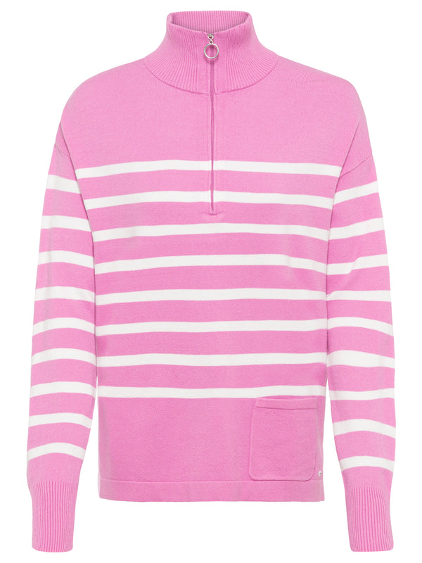 Long Sleeve Stripe Jumper - Pink