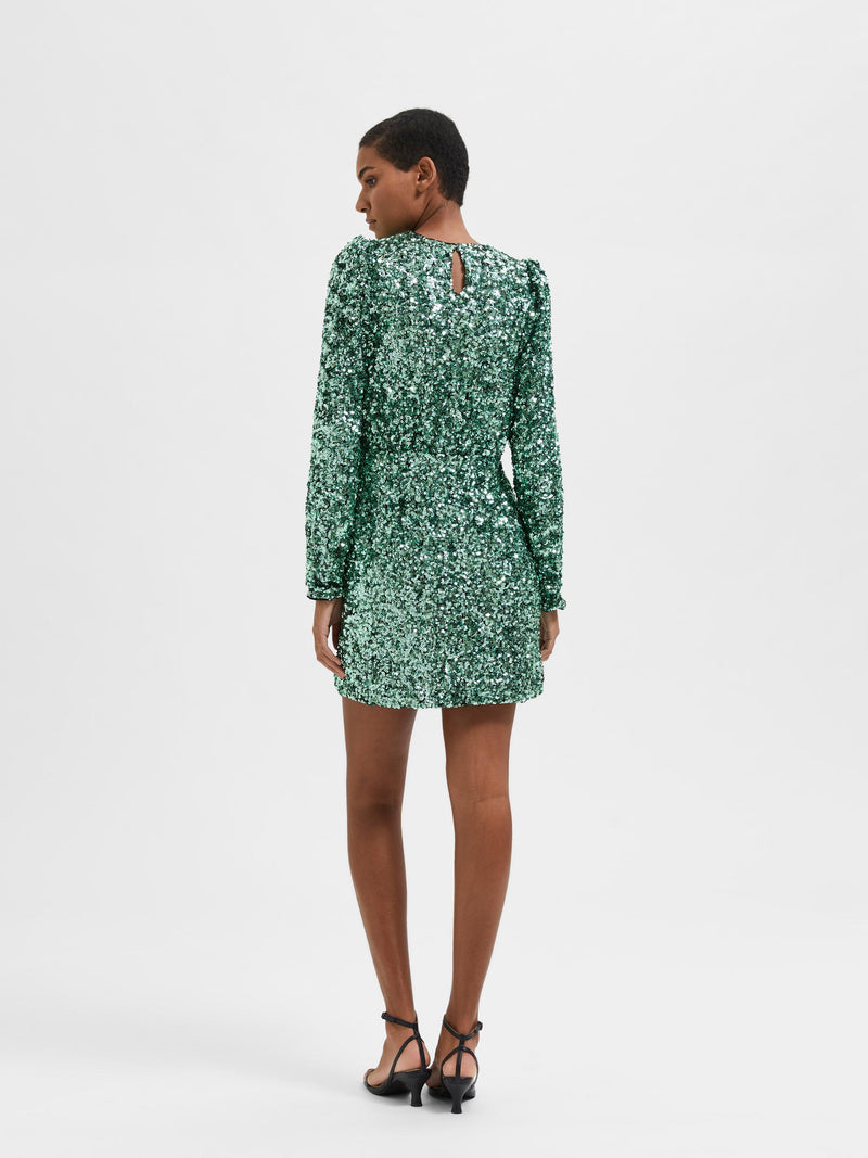 Colyn Short Sequins Dress - Loden Frost