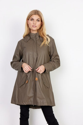 Alexa 1 Hooded Raincoat - Dark Army