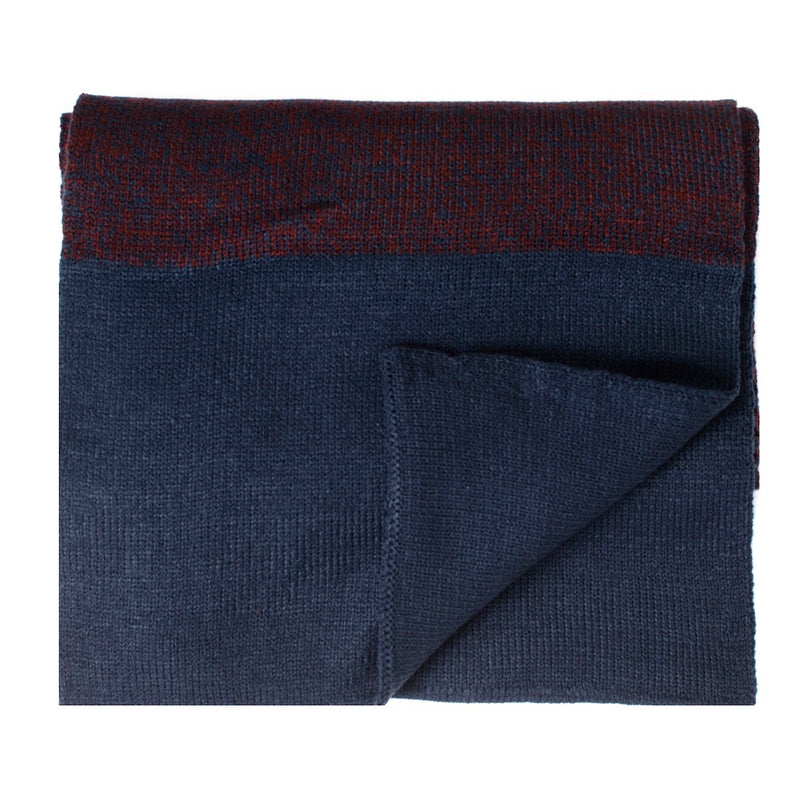 Knitted Scarf With Contrast Edge - Burgundy