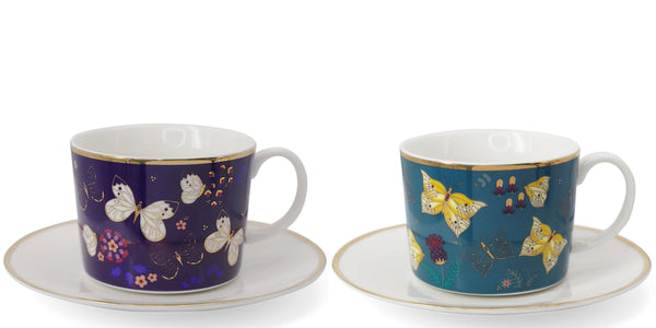 Butterfly Set Of 2 Cappuccino Cups