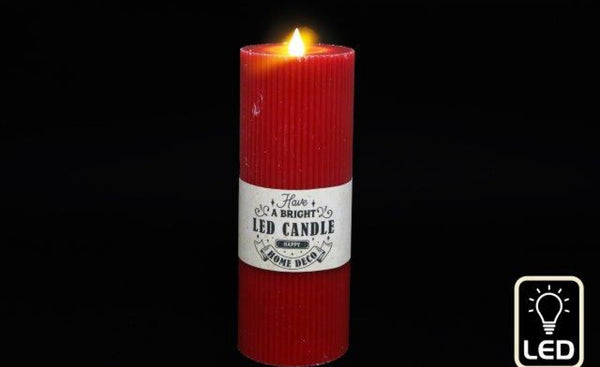20cm LED Pillar Candle - Red