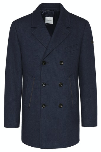 Double Breasted Overcoat - Navy