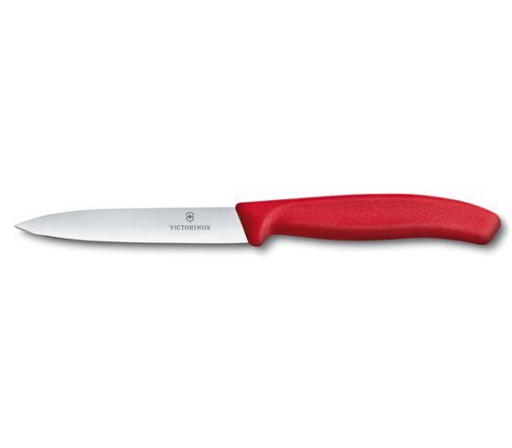 Swiss Classic 10cm Paring Knife Straight Edge Red