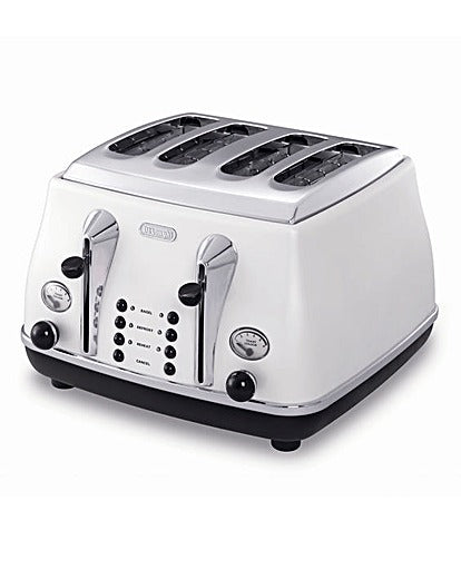 Delonghi Icona Micalite 4 Slice Toaster - White