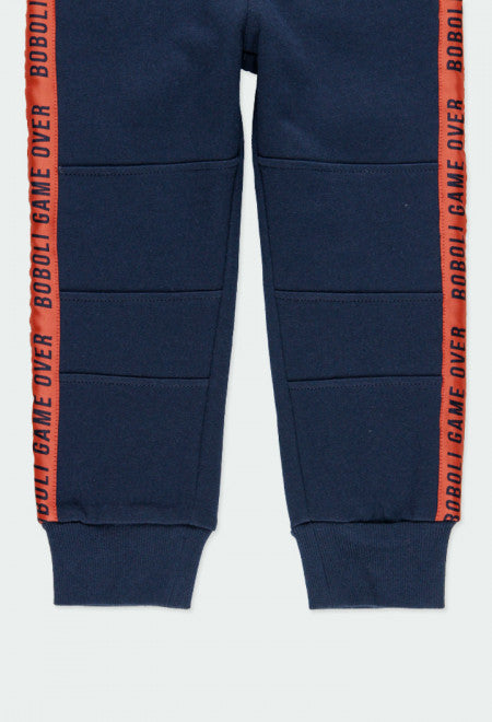 Jog Pants With Side Stripe - Navy