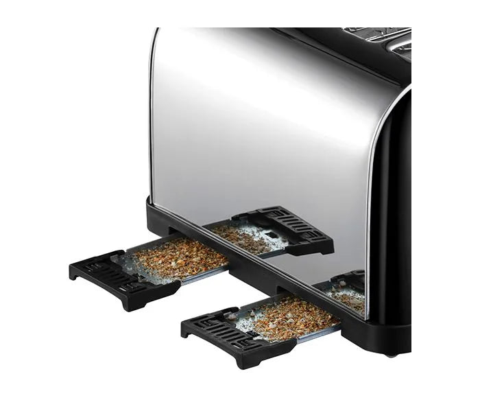 Stainless Steel 4 Slice Toaster - Black