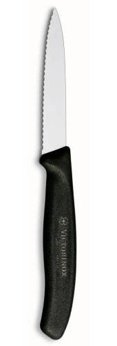 Victorinox Classic Serrated Paring Pointed Knife 8cm - Black