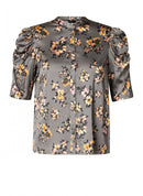 Betsy Floral Blouse - Steel Grey/multi