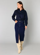 Blythe Dot Shirt - Dark Navy