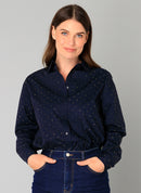 Blythe Dot Shirt - Dark Navy
