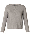 Bobbi Button Cardigan - Light Grey Melange