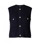 Brenda Sleeveless Cardigan - Dark Navy