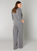 Barbara Flap Pocket Blazer - Dark Grey Melange