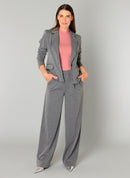 Barbara Flap Pocket Blazer - Dark Grey Melange