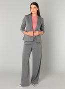 Barbara Flap Pocket Blazer - Dark Grey Melange