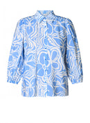 Ragin Essential Print Shirt - Uniform Blue/off White