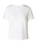 Iliada Button Detail T-Shirt - Off White