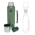 Legendary Classic Bottle 1.0L Hammertone Green