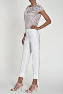 Bella Turn Up 3/4 Length Trouser - Cream
