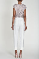 Bella Turn Up 3/4 Length Trouser - Cream