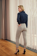 Bella Turn Up 3/4 Length Trouser - Sand