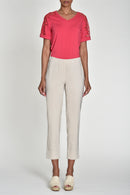 Bella Turn Up 3/4 Length Trouser - Gold