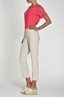 Bella Turn Up 3/4 Length Trouser - Gold