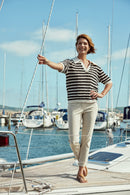 Bella Turn Up 3/4 Length Trouser - Gold