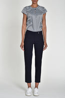 Bella Turn Up 3/4 Length Trouser - Navy