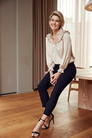 Bella Turn Up 3/4 Length Trouser - Navy