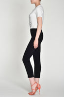 Bella Turn Up 3/4 Length Trouser - Black