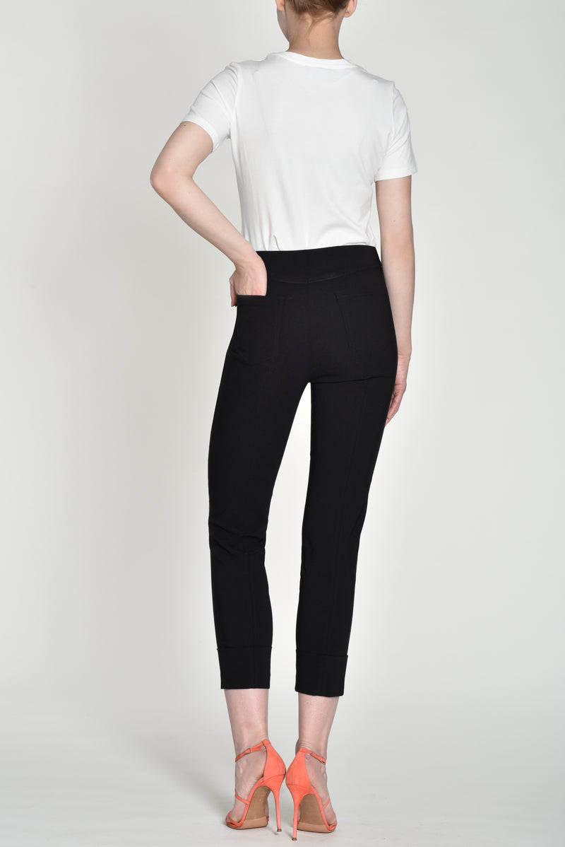 Bella TurnUp 3/4 Len Trouser - Black