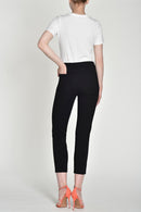 Bella Turn Up 3/4 Length Trouser - Black