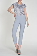 Bella Turn Up 3/4 Length Trouser - Pearl