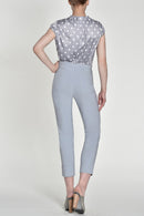 Bella Turn Up 3/4 Length Trouser - Pearl