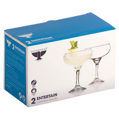 Entertain 2 Piece Cocktail Saucer Glass