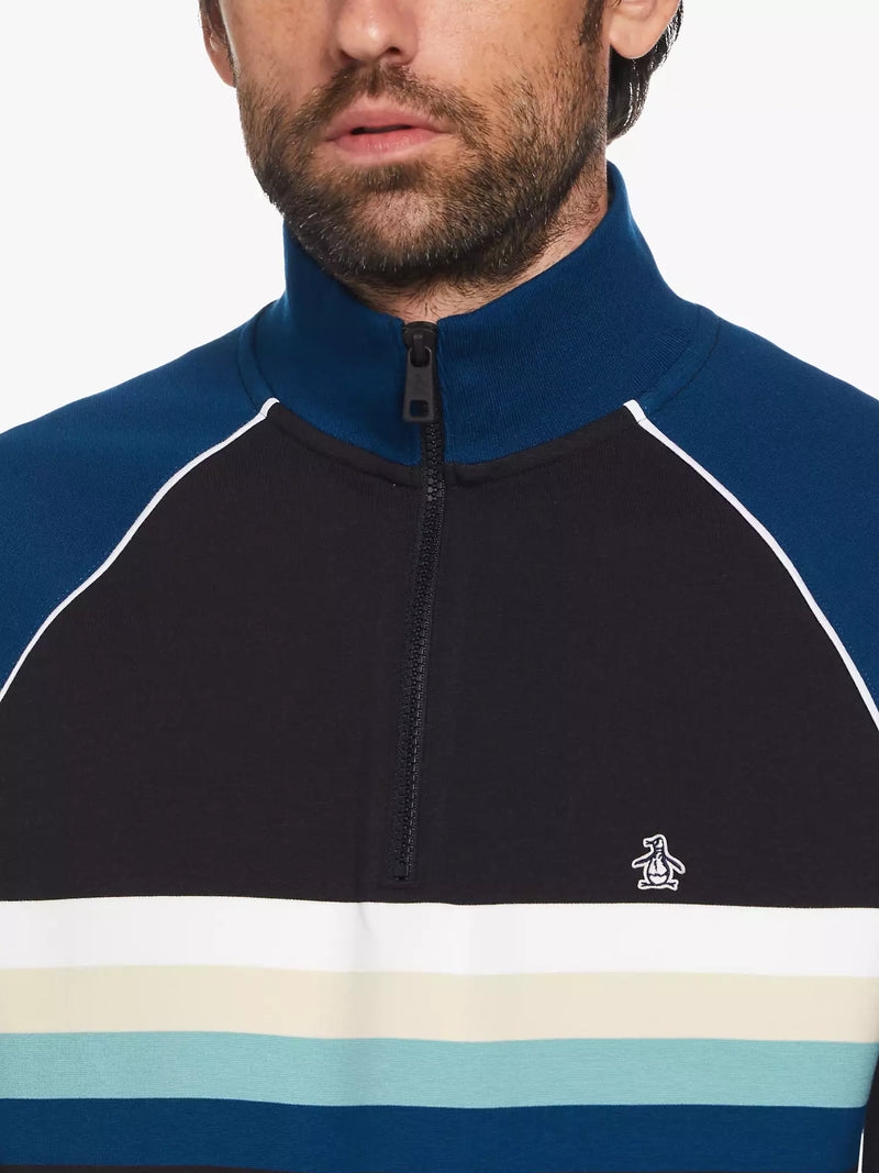 Ponte 1/4 Zip Track Top - Black