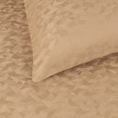 Jacquard Mikado Sateen Duvet Cover Set - Cafe