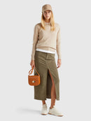 Shetland Wool Round Neck Jumper - Sand