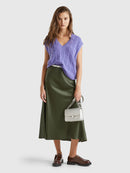 Sleeveless Cable V Neck Jumper - Purple