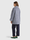 Be Sailor Double Breasted Coat - Blue/grey