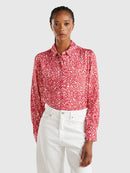 Heart Print Shirt - Red Heart Print