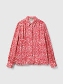 Heart Print Shirt - Red Heart Print